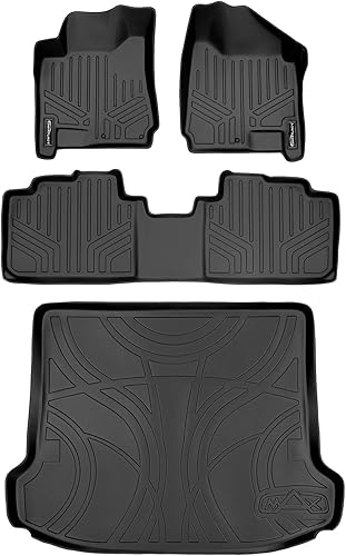SMARTLINER Juego de alfombrillas personalizadas de 2 filas y revestimiento de carga para Cadillac SRX 2010-2016