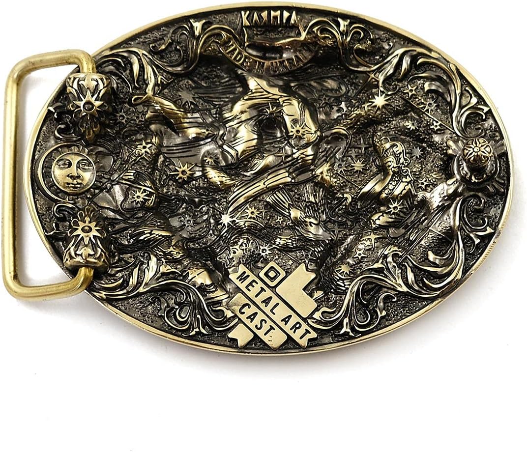 Gemini belt buckle, Twins Horoscope Astrological Zodiac Sign solid brass belt buckle gift for men and women, Gemini jewelry gift box