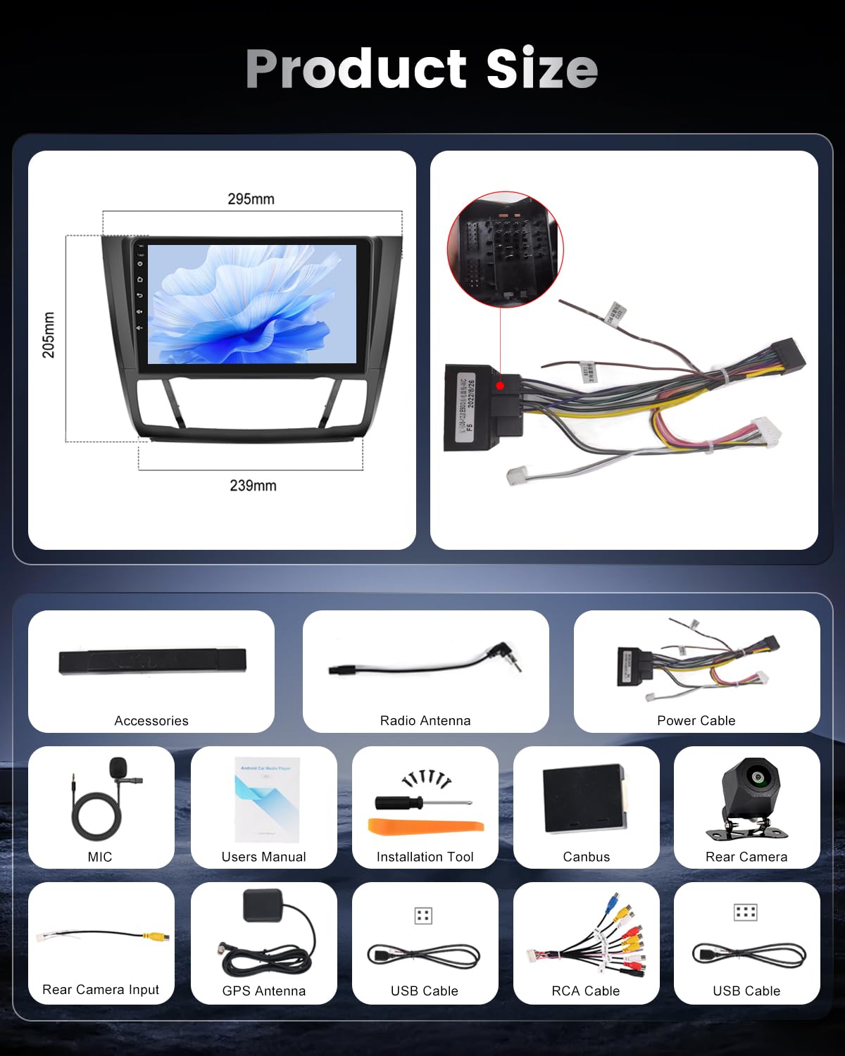 NHOPEEW Autoradio 2+64G per BMW Serie 1 E81 E82 E87 E88 2005-2011 con supporto per CarPlay wireless e Android Auto navigazione GPS comandi al volante 40 temi dell'interfaccia utente e video online