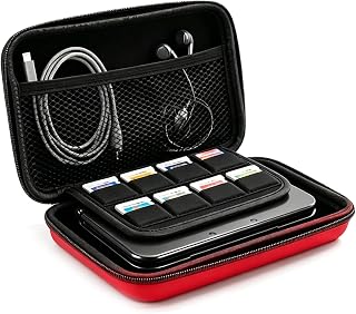 Gugxiom Carrying Case for New 3DS 2DS XL 3DS LL, 8 Game Card Slots, Red