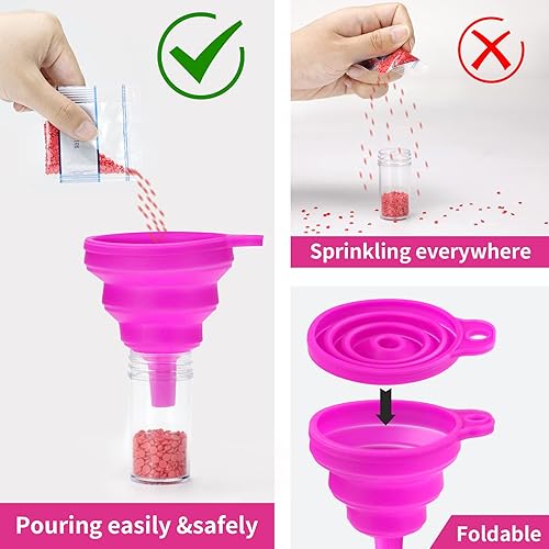 Miniatura 3 de Estuche de almacenamiento de pintura de diamante con 60 botellas, organizador portátil de almacenamiento de arte de diamantes para cuentas,