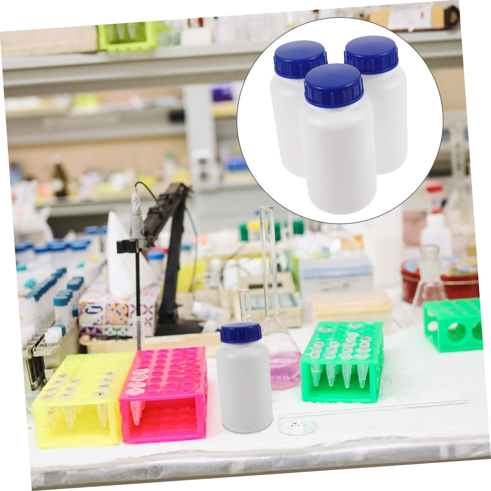 ULTECHNOVO 15piezas Botellas De Muestra De Tapa De Botellas De Resistente y Sellado Para Almacenamiento Seguro De Reactivos Químicos y Líquidos Para Laboratorios y Uso Diario