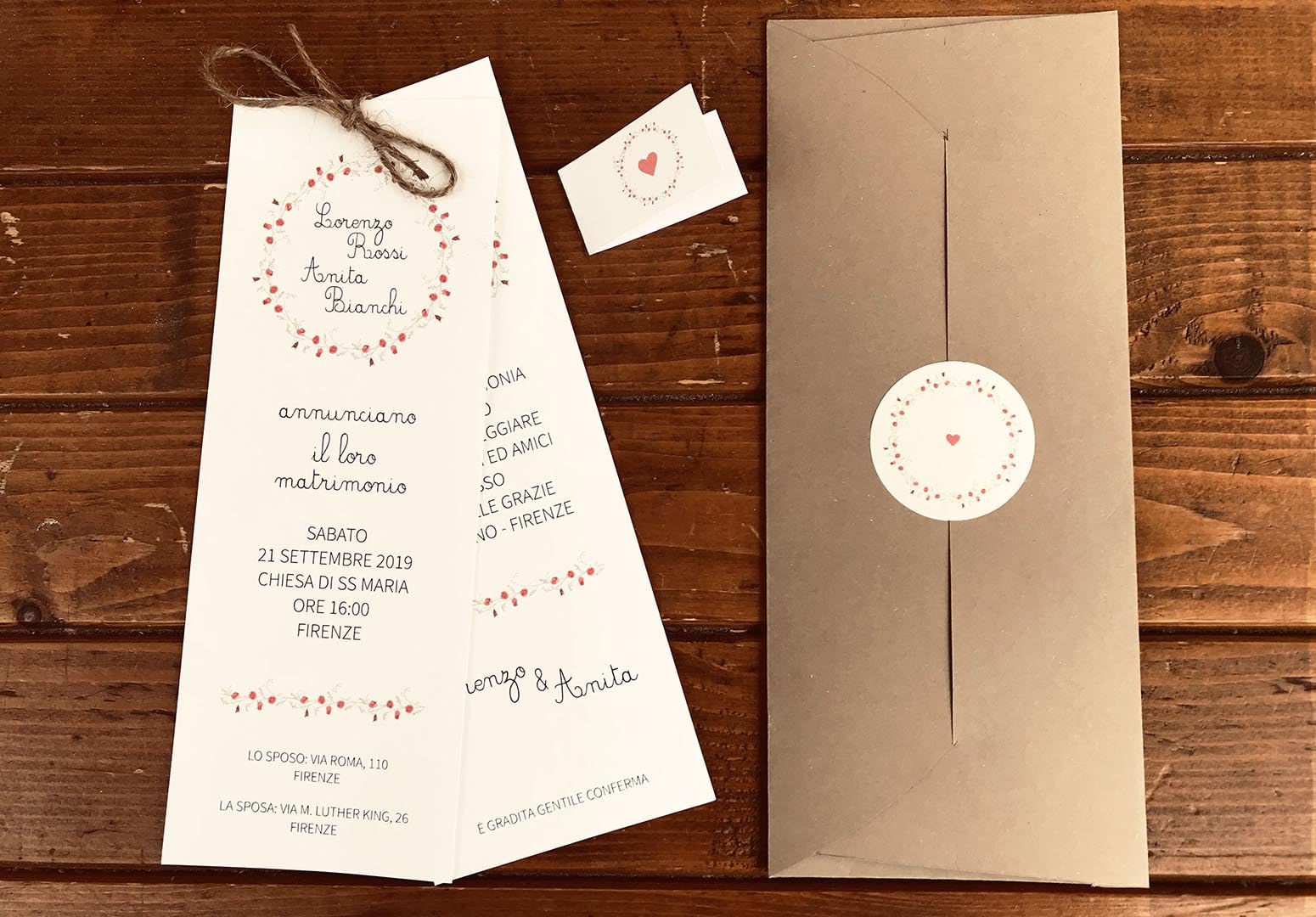 20 Set partecipazioni Nozze Personalizzate inviti Matrimonio SEGNALIBRO art.072 quantità a scelta