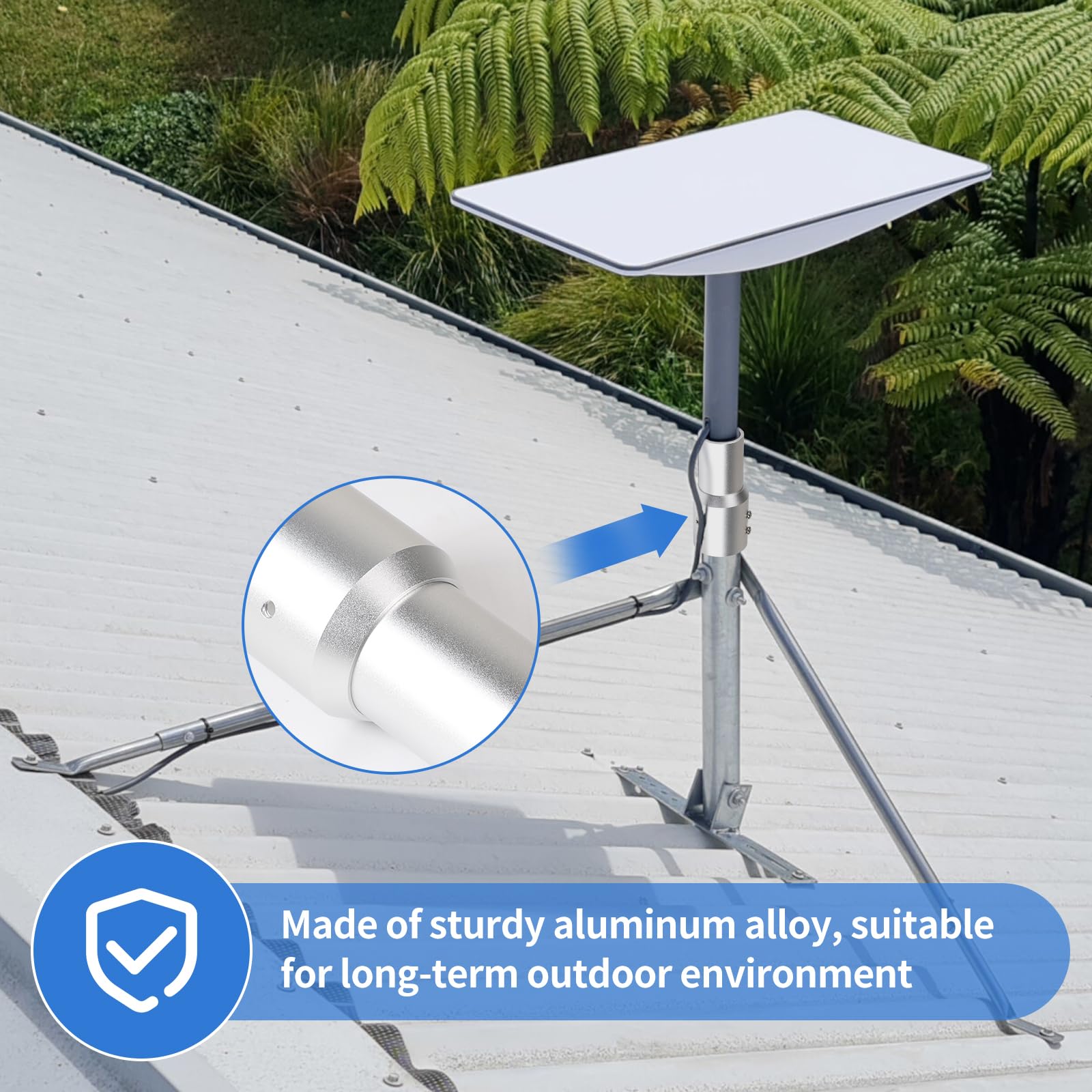 EFUTURETIME Adaptador de Tubo Starlink Gen 2 en Aluminio para Montaje de Starlink V2 Plano en mástil, Tubo, Poste o Barra de φ 30 mm - 49 mm