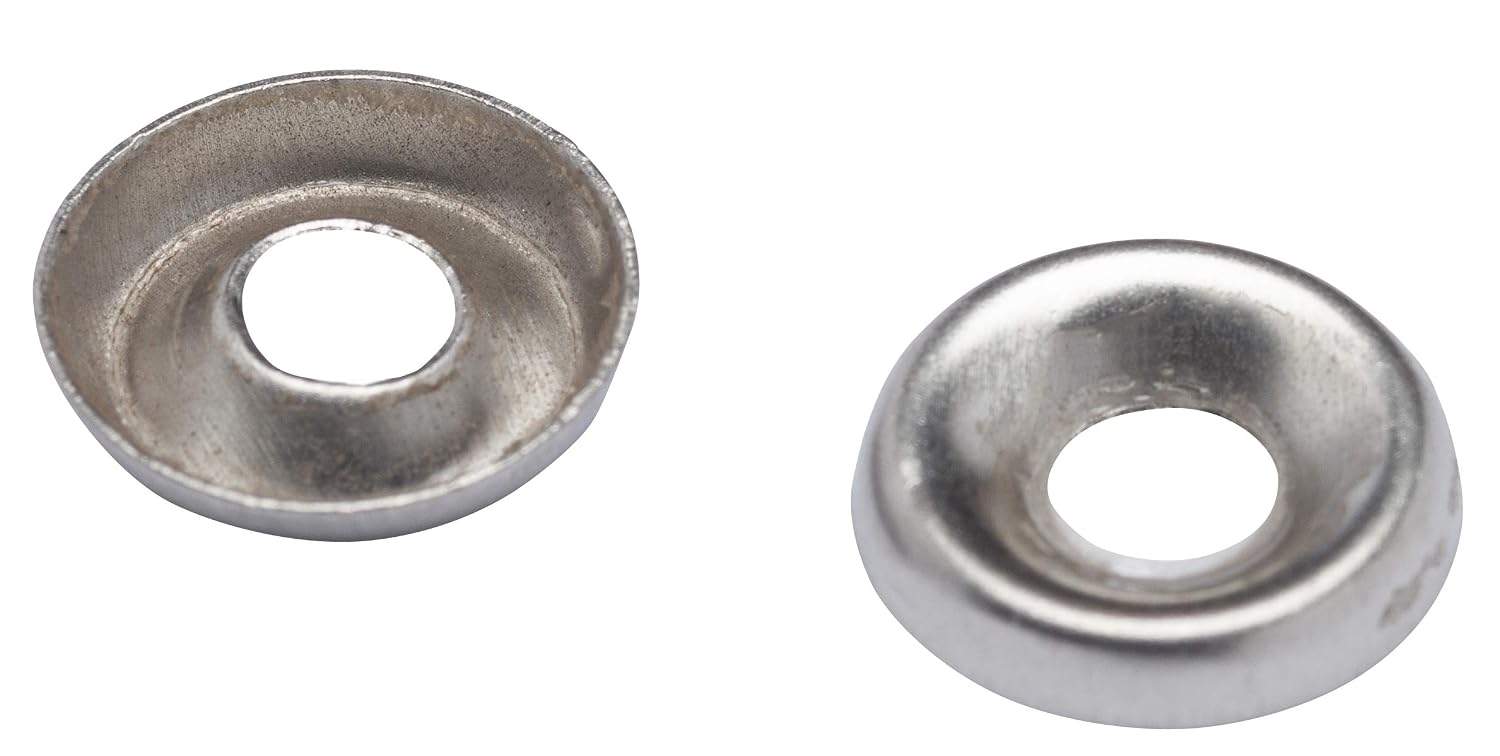 No 6 Stainless Cup Countersunk Finish Washer, (100 Pack) - Choose Size, by Bolt Dropper, 18-8 (304) Commercial Grade Corrosion Resistant Stainless Steel