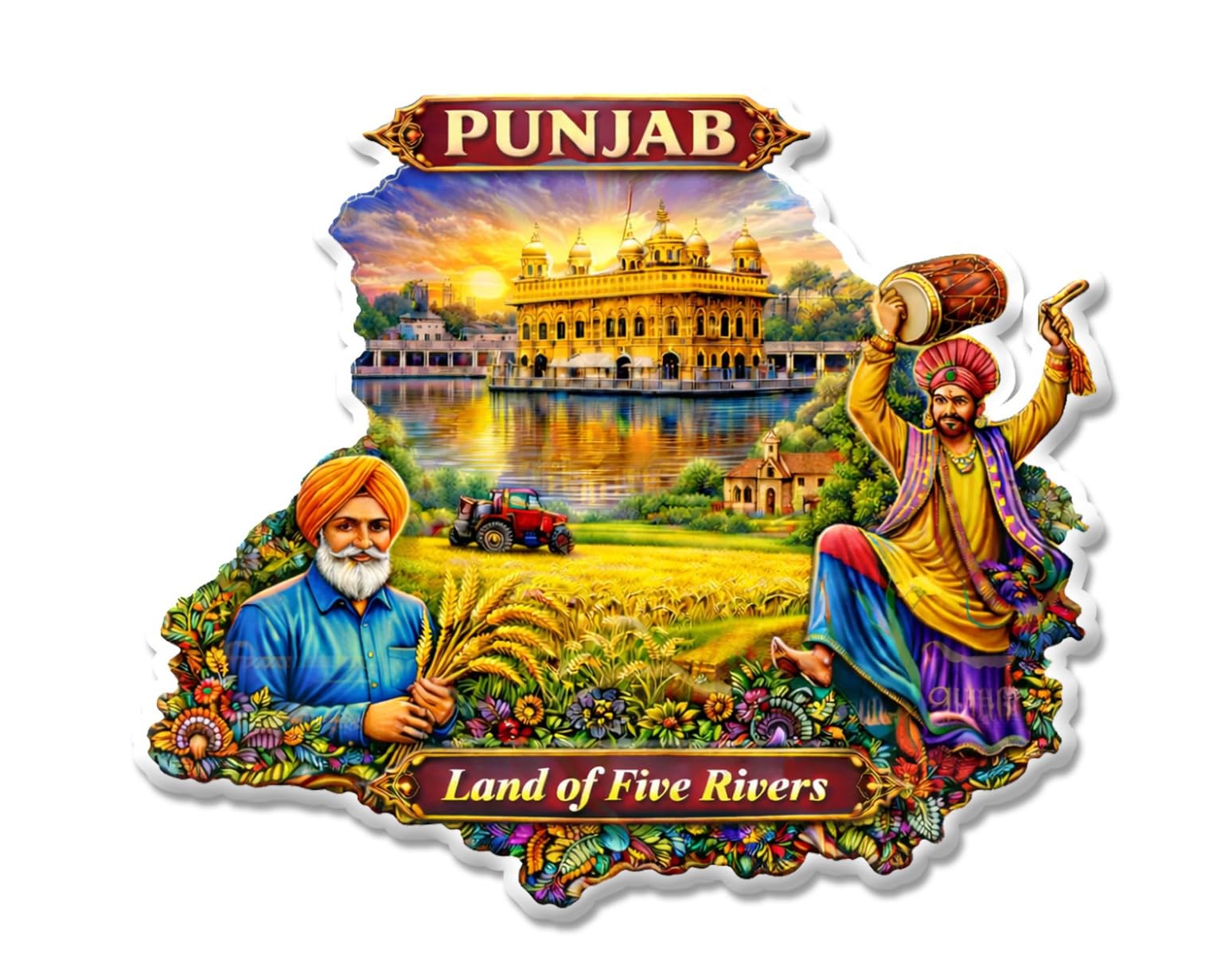 Kerala Fridge Magnet - God's Own Country Design -22