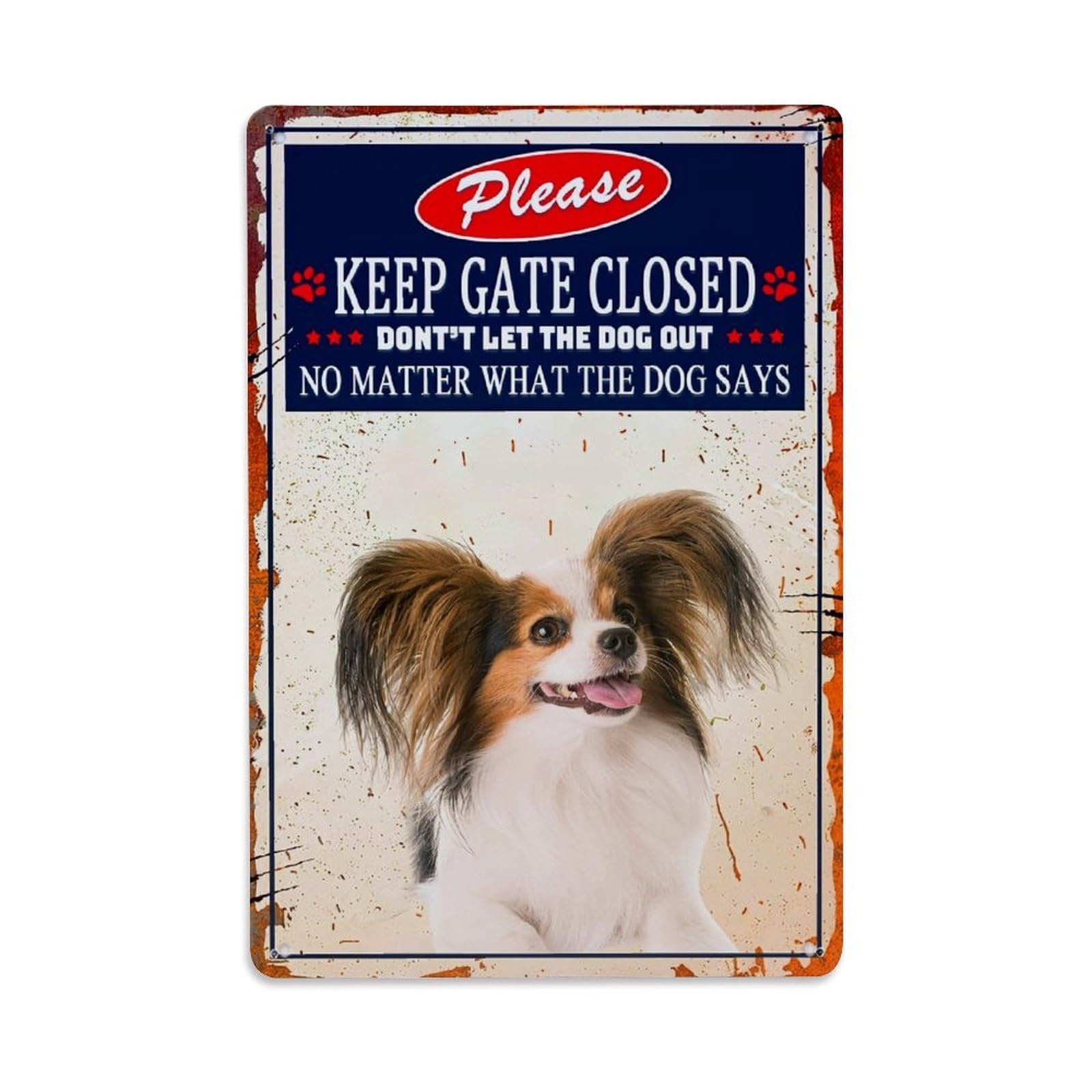 Jdfenggu Vintage Dog Gate Closed Sign Pattern Retro Metal Tin Sign, Decor Art Poster For Bar, Home, Man Cave, Kitchen, Laundry Room Gift 8X12inch