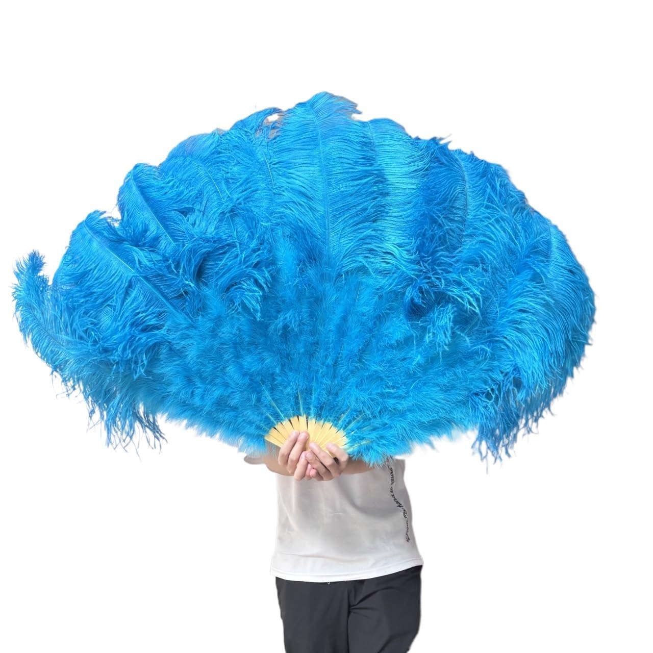 CIGPKLO Feather Dance Fan Big Feathers Fan 13Bone 100CM 130CM Hands Held Folding For Party Carnival Dance Performance Decoration