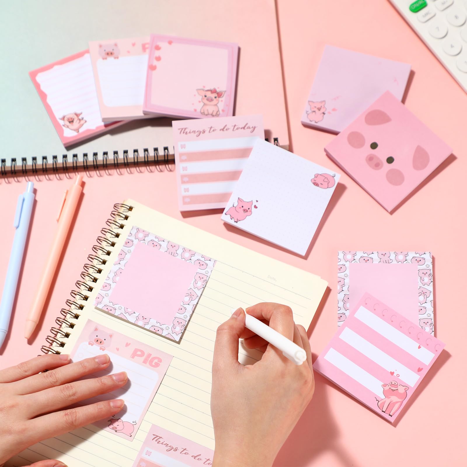 9 blocs de notas adhesivas con diseño de animales de dibujos animados, 3 x 3 pulgadas, bloc de notas adhesivas, decoración de oficina, regalos para estudiantes, escuela, oficina, reuniones