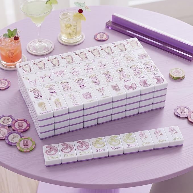 Arrowbash 160pcs Juegos de Mahjong Tiles Americanos 30x22x14 mm miniatura 6