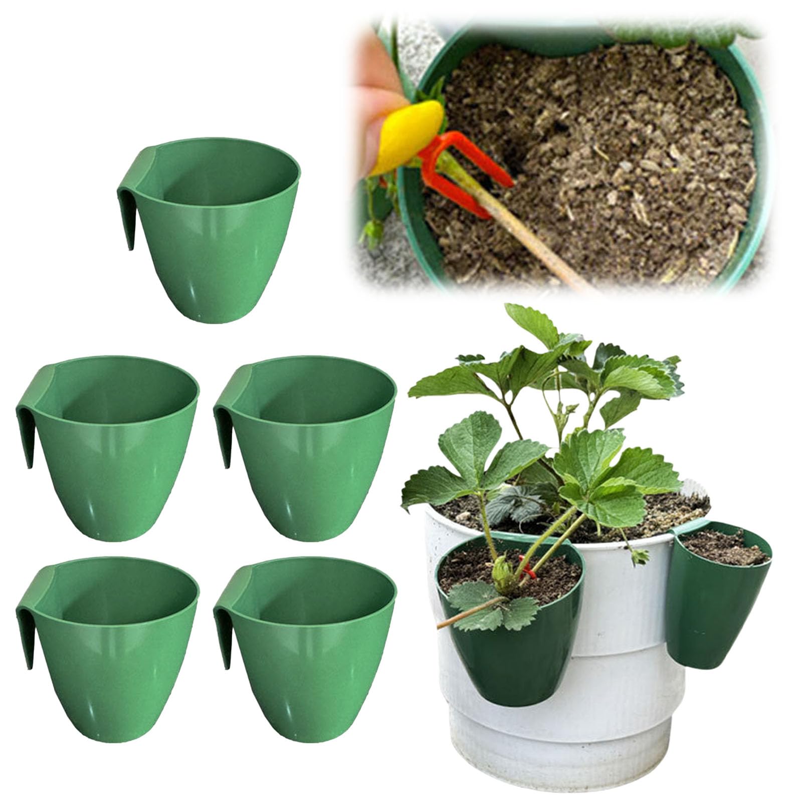 Strawberry Root Propagation Kit with Forks, Side‑Hanging Breathable Seedling Pots, Strawberry Propagation Cups, Multifunctional Plant Kit for Indoor Outdoor Transplanting Gardening