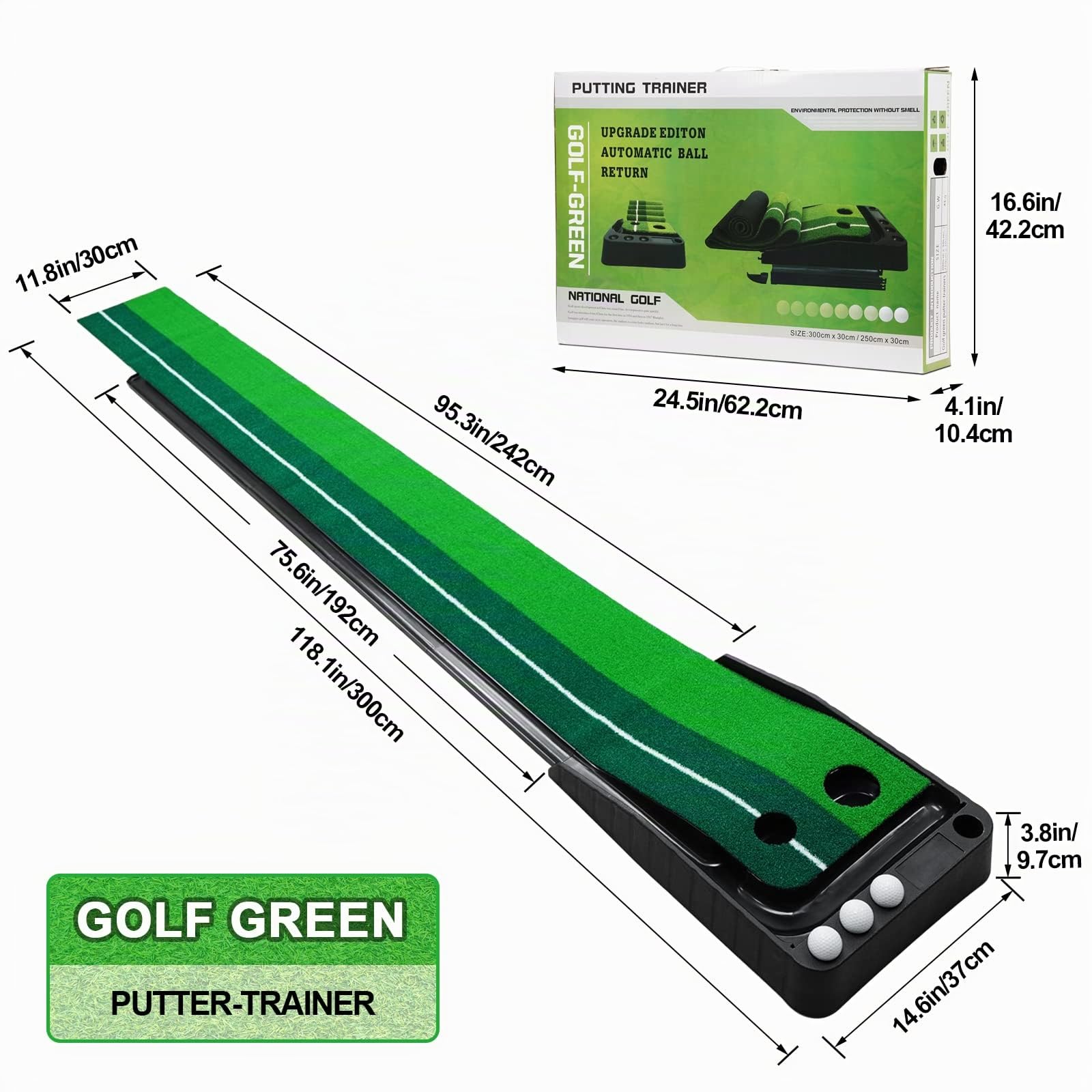 Signstek Golf Putting Matte mit automatischer Ballrückgabe
