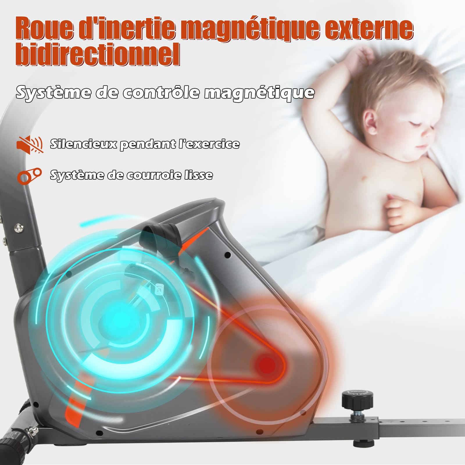 ISE Vélo d'Appartement Semi-Allongé Vélo Couché avec Frein Magnétique, Roues de Transport, Capteurs d'Impulsion, l'Ecran LCD, 8 Niveaux de Résistance Réglables, Velo d appartement Semi Allongé