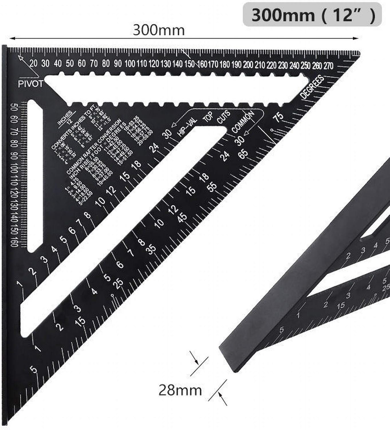 マルチアングル測定定規 折りたたみ三角定規 多機能角度定規 300mm Black ビルダー Shell Multi Angle And Rulers木工ツール測定ツールア Measur サイズ 職人 大工用 Red 多機能デジタル表示角度定規木工角の定規デジタルキャリパー Color Construction