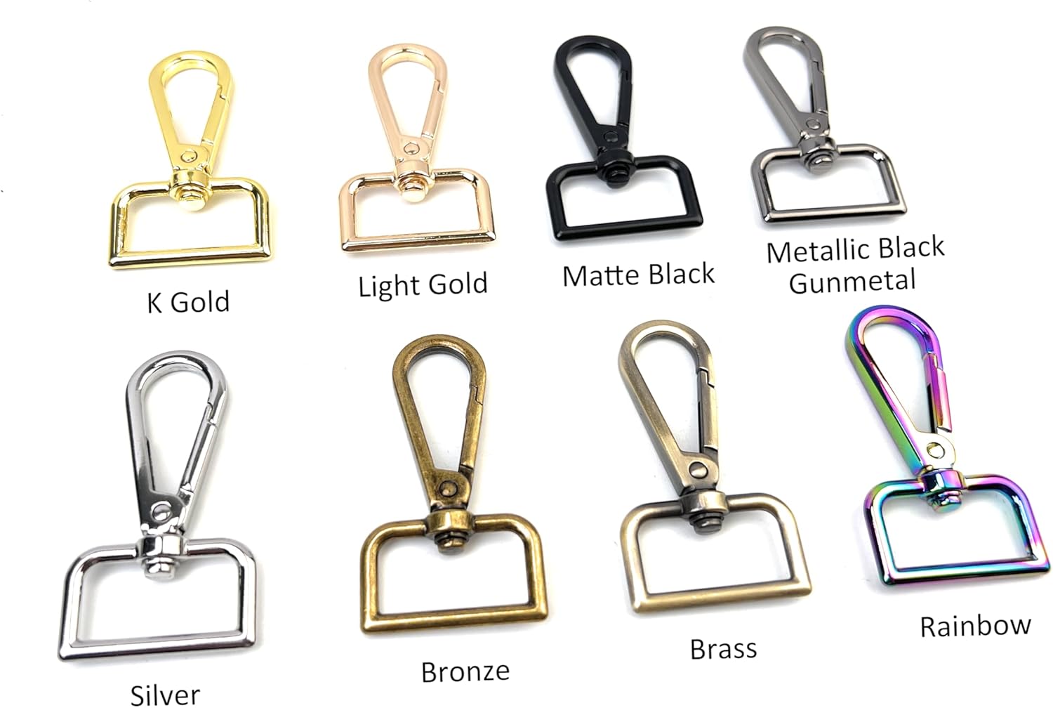 10 Pcs D Ring Swivel Lobster Claw Clasps Push Gate Snap Hooks Trigger Clips for Purse Keychain Strap Making - Image 3