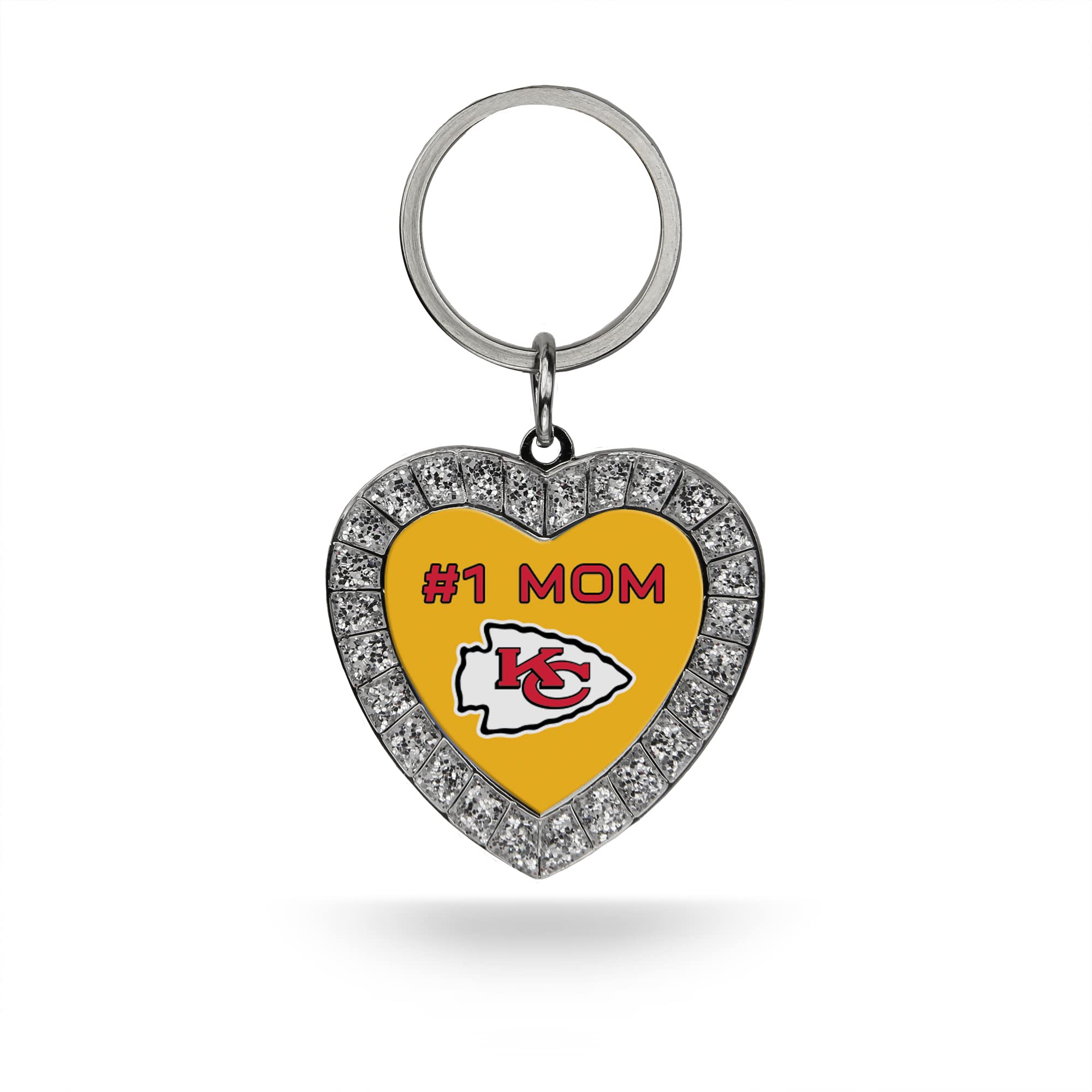 Rico Industries NFL Football Rhinestone Heart Keychain - Great Accessory