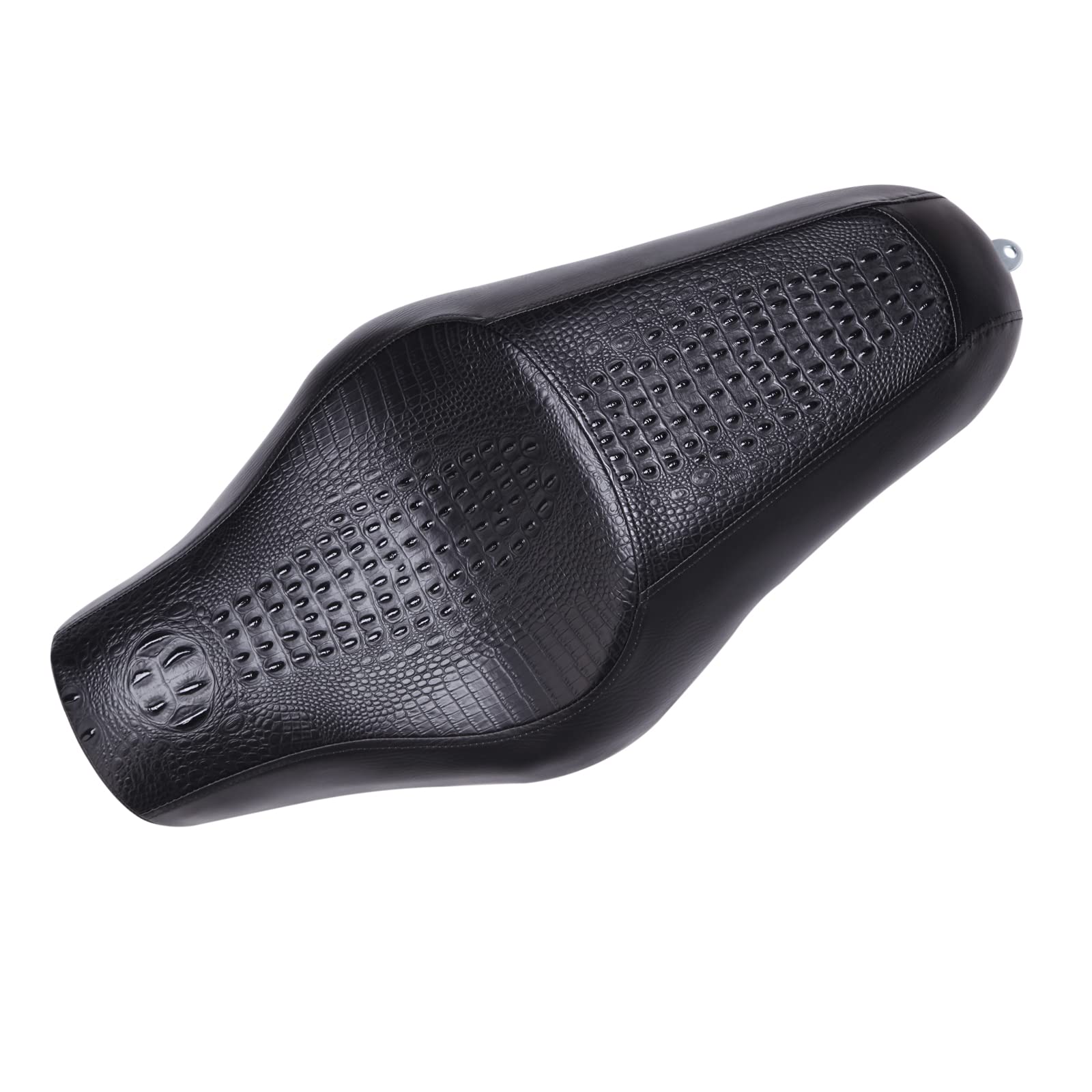 Photo 1 of DREAMIZER Motorcycle Driver Passenger Seat 2 Up Compatible with Sportster Iron 883 1200 Chopper Bobber Cafe Racer Custom - Black?Crocodile