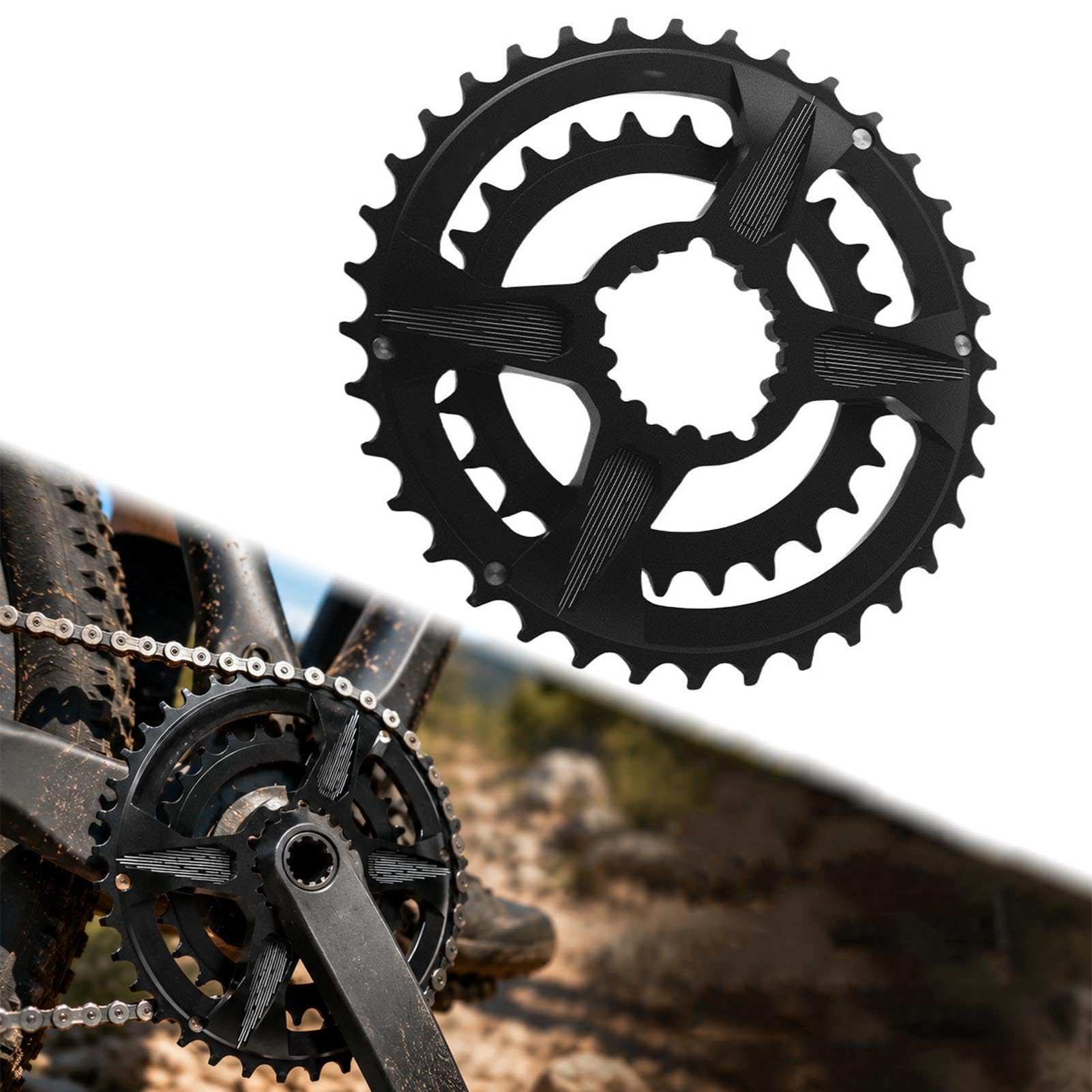 Amazon.co.jp: 自転車用ダブル・ダイレクトマウント・チェーンリング