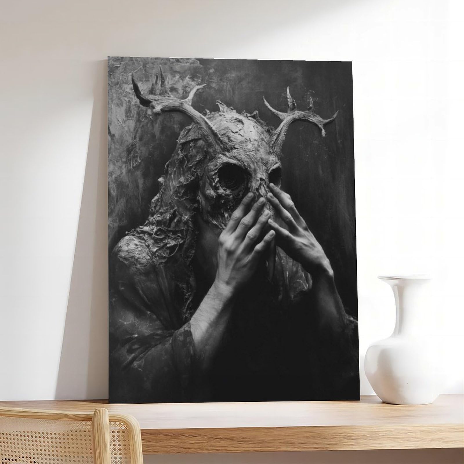 WJWART Haunting - Póster de lienzo de terror para decoración de dormitorio, decoración de paisaje, regalo de 60 x 90 cm
