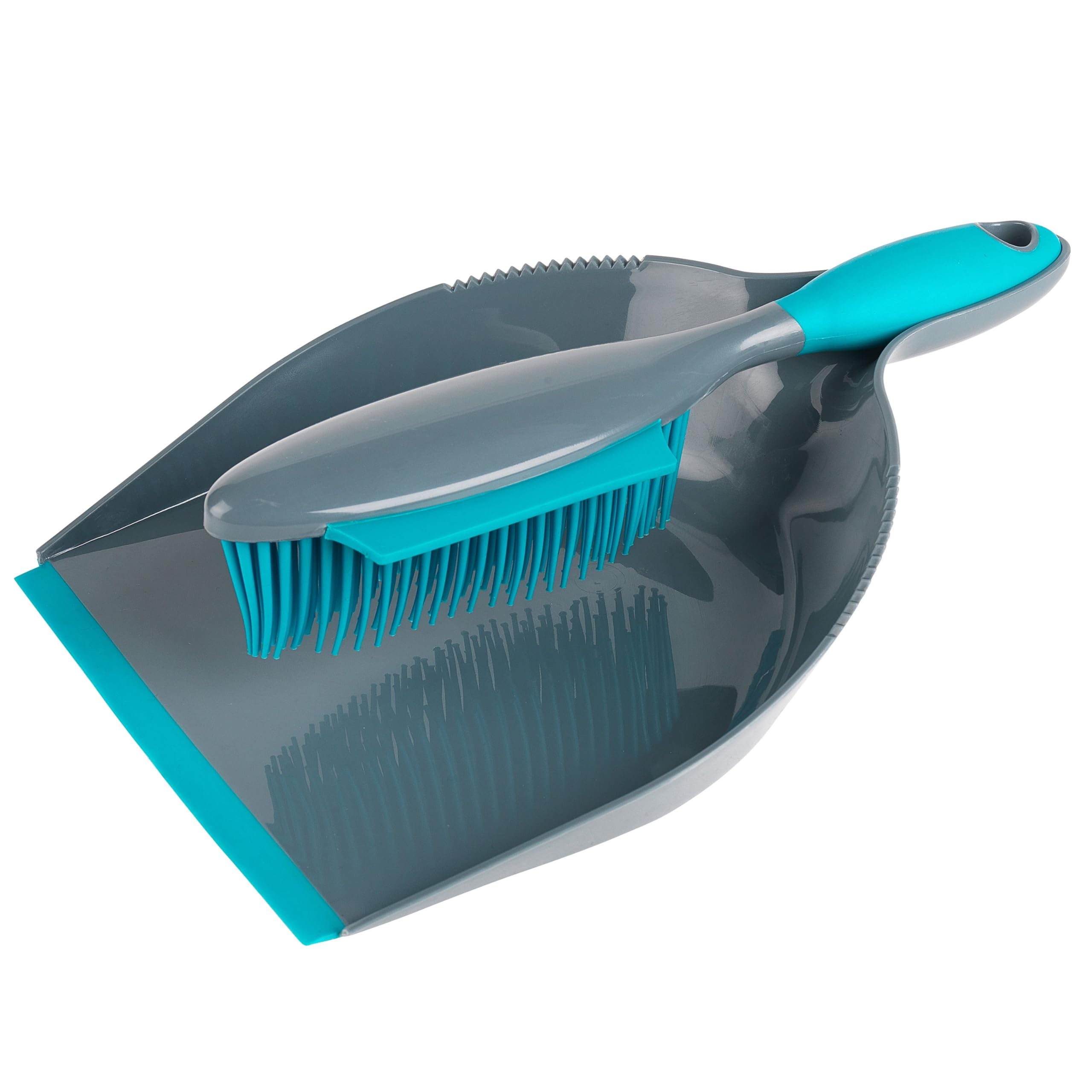Beldray LA034191UFFEU7 Antibac Pet Plus Dustpan & Brush Set – Rubber Bristle Floor, Carpet & Surface Cleaning Sweep with Squeegee Wiper, Remove Hair, Dog & Cat Fur, Non-Scratch, Handheld Broom