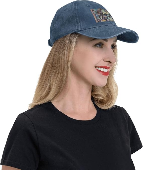 Baseball Cap Adjustable Sun Hat Cool Skull Graphics Dad Hat Cotton Trucker Hat Classic Golf Hat