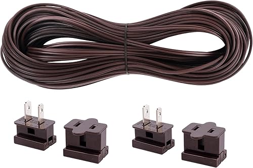 Miniatura 7 de 18 #SPT-1 Cable eléctrico de bajo voltaje calibre 18 de 50 pies, 2 conductores con certificación UL, cable de iluminación flexible para exteriores,