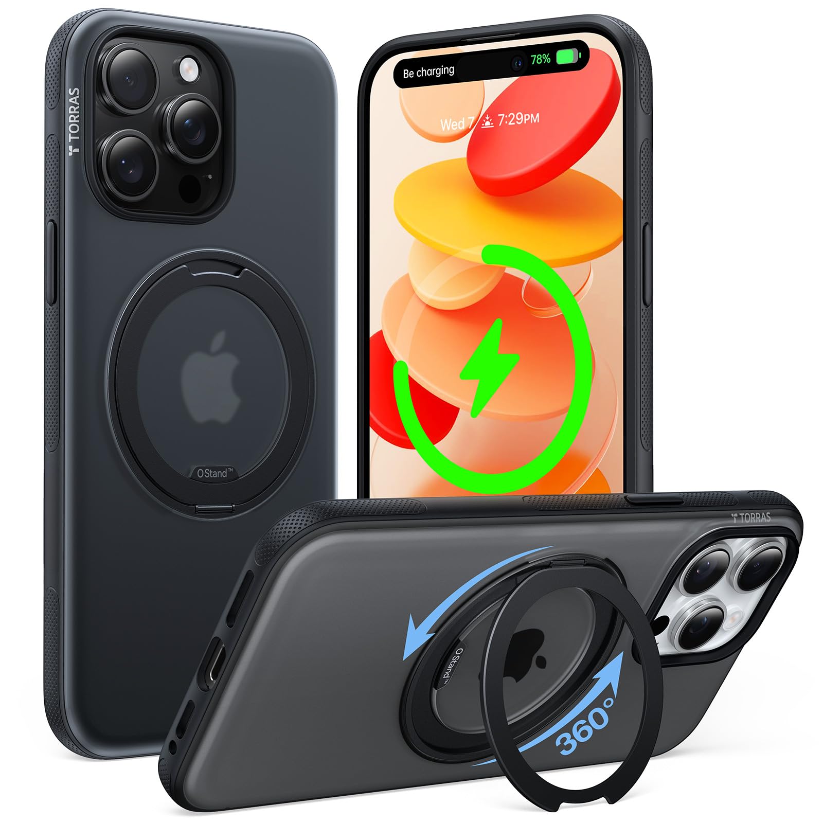 iPhone15 128GB 黒　SIMフリー、TORRAS iPhoneケース Amazon.com: TORRAS for iPhone 15 Pro Case, 360 Magnetic Stand, O3