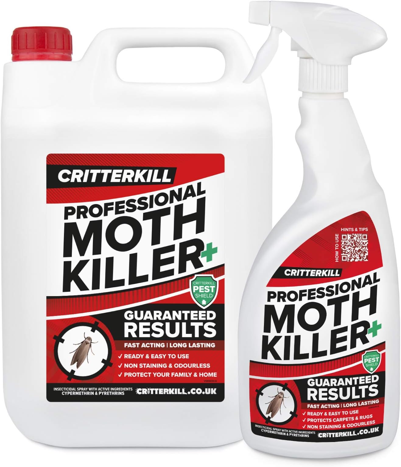 Professional Moth Killer Spray | 5 Litre Bulk Pack + 1 Litre Bottle with Trigger Spray