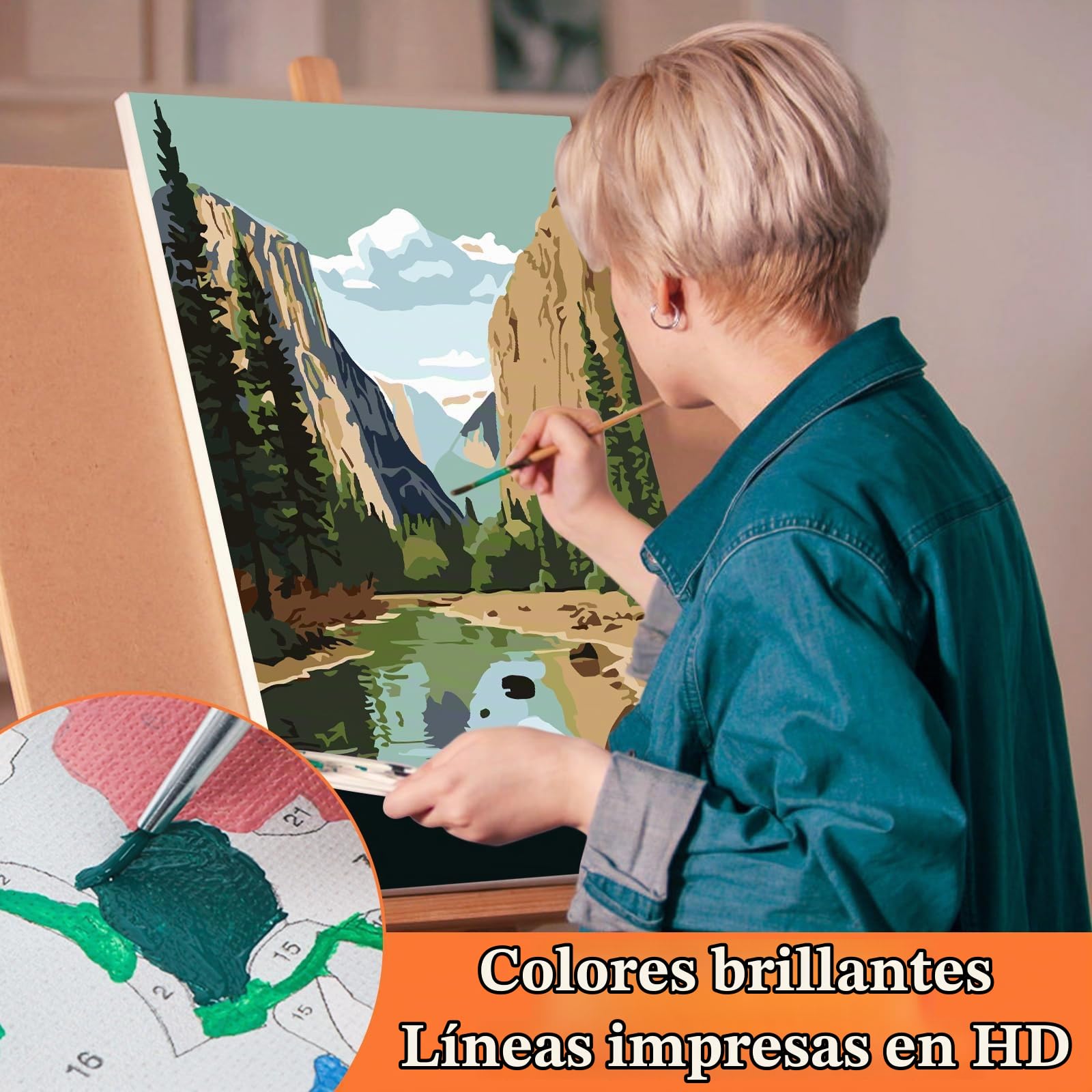 6 Piezas Set de Pintar por Números para Adultos Principiantes Parque Nacional Lienzo Pintar por Números Sin Marco Paisaje del Parque Nacional Pintura Oil por Núm