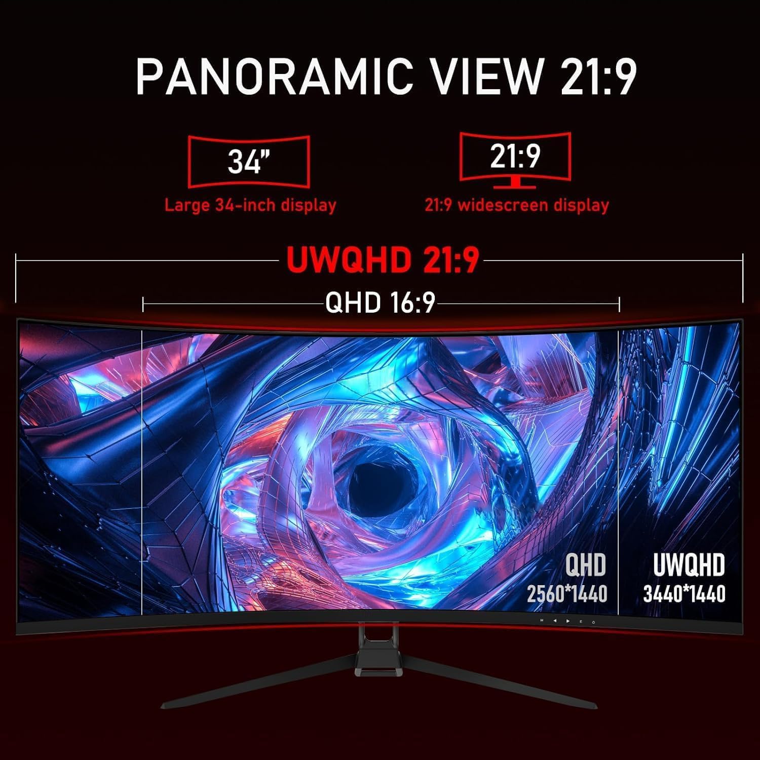 Amazon.com: ZZA UltraWide 34 inch Curved Monitor 1500R PC Screen