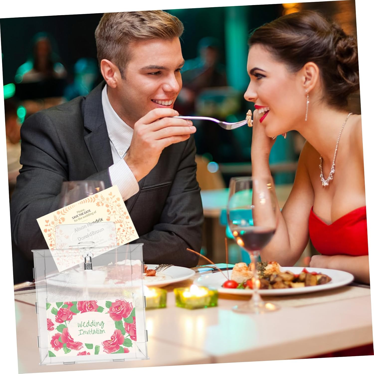 Ciieeo Modern Wedding Card Box with Lock Elegant Party Cards Storage for Weddings Birthdays and Celebrations Spacious Design Money and Photos