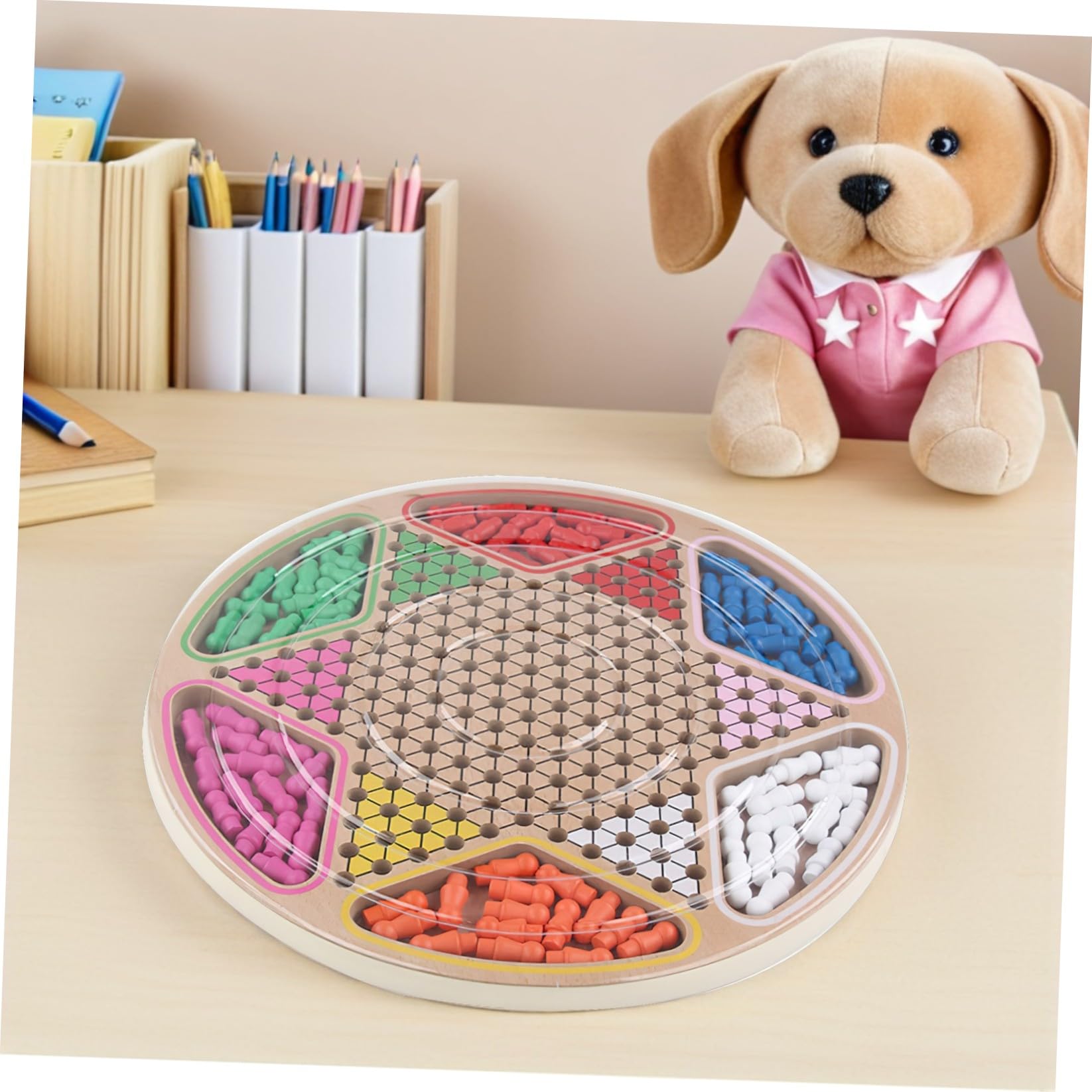UPKOCH Juguete Educativo de Gobang para Niños Tablero de Damas Chinas, Material Sintético Marrón, Superficie Pulida y Diseño Liso Adecuado para Juegos Infantiles