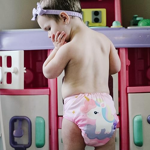 Miniatura 6 de Pañales de tela reutilizables ajustables 6 piezas más 6 plantillas