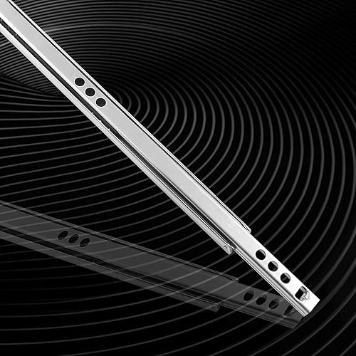 Miniatura 5 de Biaungdo 2 guías de cajones, 12 pulgadas12.205 in de metal con rodamiento de bolas de montaje lateral, riel deslizante bidireccional para cajón,