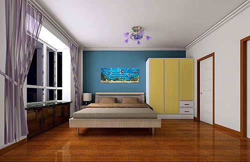 Miniatura 9 de SYGALLERIER School Of Fish - Arte de pared de metal hecho a mano en 3D costero de aluminio moderno, abstracto, estilo de mar, acento de pared en