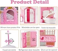 Vista 5 de 35 piezas de set de accesorios para muebles de casa de muñecas en miniatura, muebles pequeños para casa de muñecas, muebles en miniatura para casa