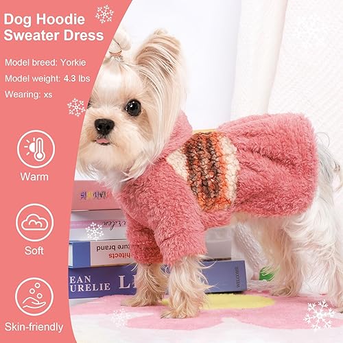 Miniatura 3 de Suéter con capucha para perro, ropa para perros pequeños, chicos y niñas, sudaderas con capucha para perros para clima frío, sudadera de otoño para