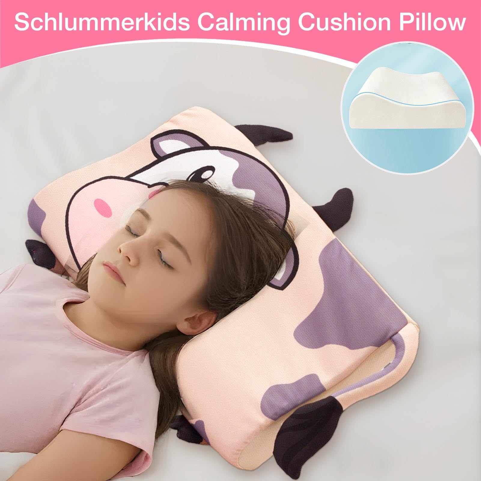 YANGUN Schlummerkids Kissen - Ergonomisches Kinderkissen Mit Speedy Der Fuchs Design, 45x27cm