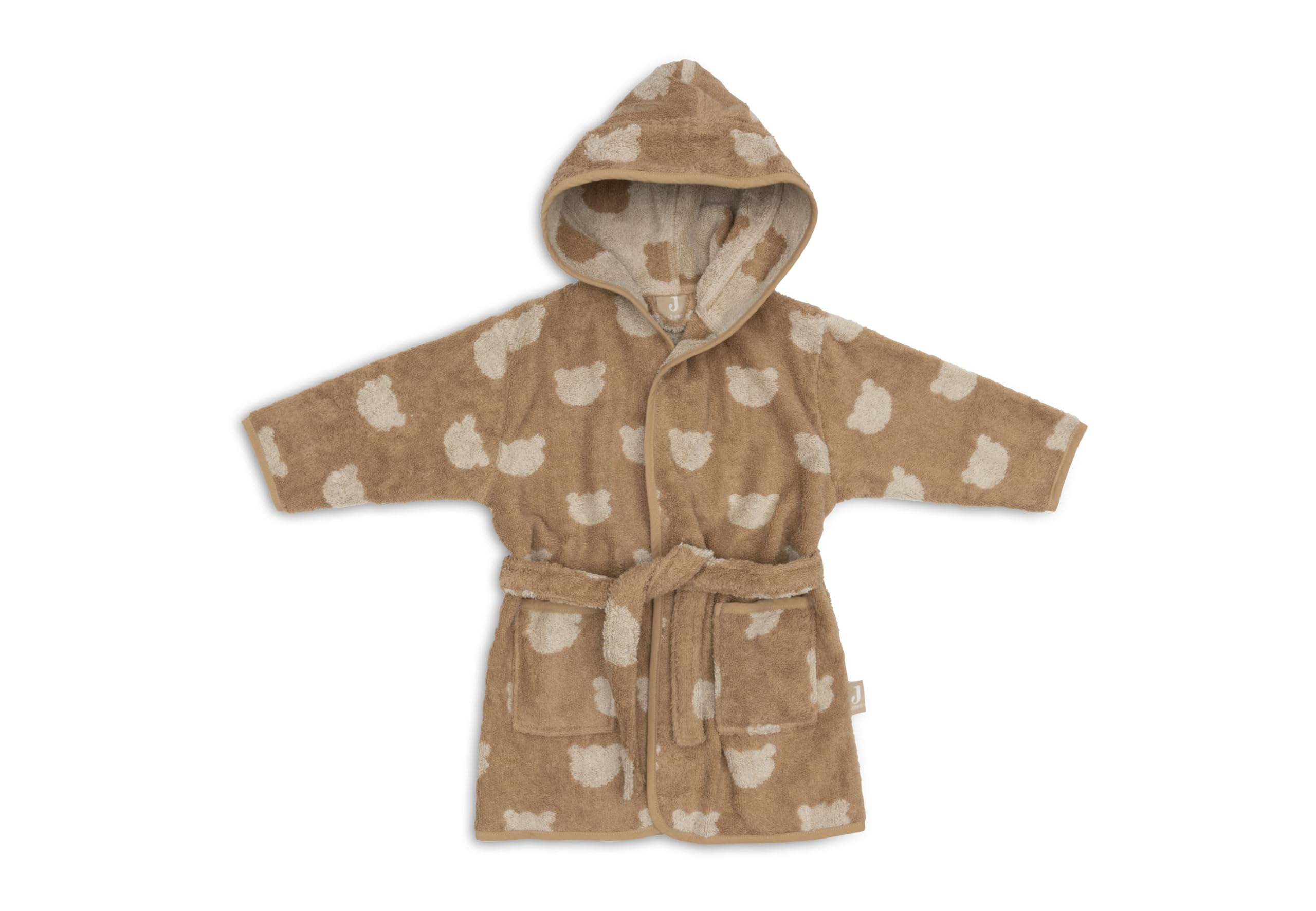 Jollein Peignoir enfant 1-2 ans - Jacquard, Teddy Bear - 100% coton - éponge - certifié OEKO-TEX - avec capuche - peignoir pour filles et garçons