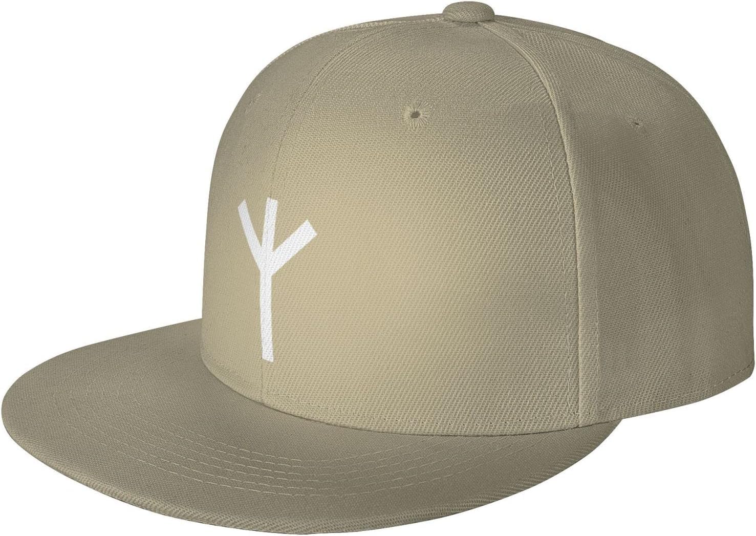 Algiz Rune Baseball Cap for Men Or Women Flat Brim Hat Adjustable Black