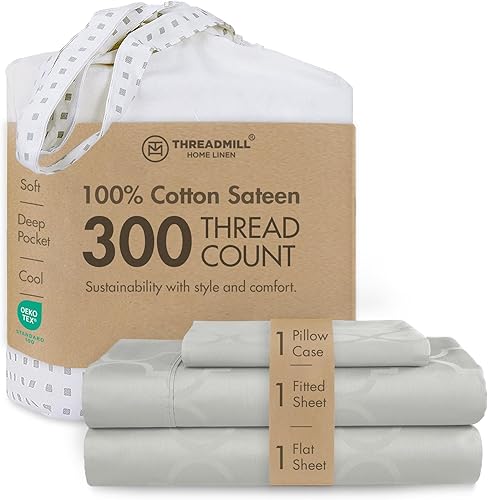 300 hilos 100% sábanas de algodón, ropa de cama, juego de 4 piezas, Hotel Collection de lujo sábanas, 100% algodón suave tela de satén, blanco,