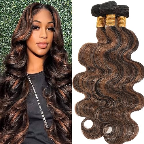 Dokksiiia 1B Ombre Bundles P1B/30 Body Wave Human Hair Bundles Highlight Natural
