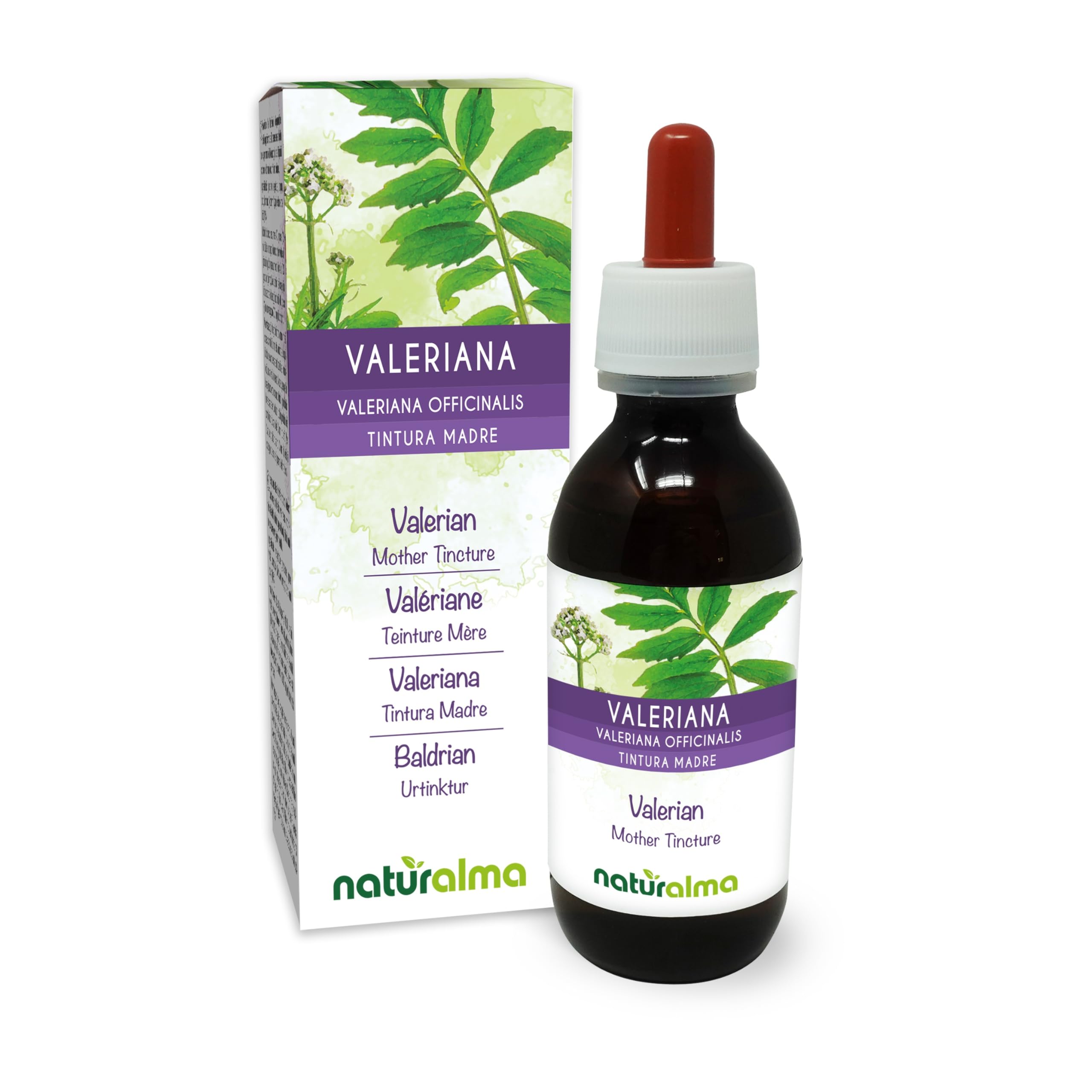 Valeriana (Valeriana officinalis) radici Tintura Madre analcoolica Naturalma - Estratto liquido gocce 120 ml - Integratore alimentare - Vegano
