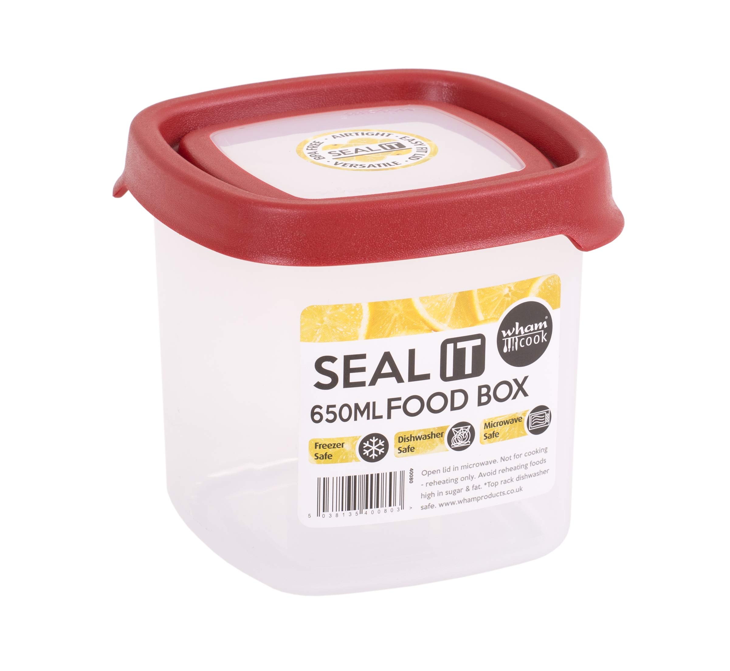 Wham Storage box, Polypropylene, Transparent/Red, 65 ml