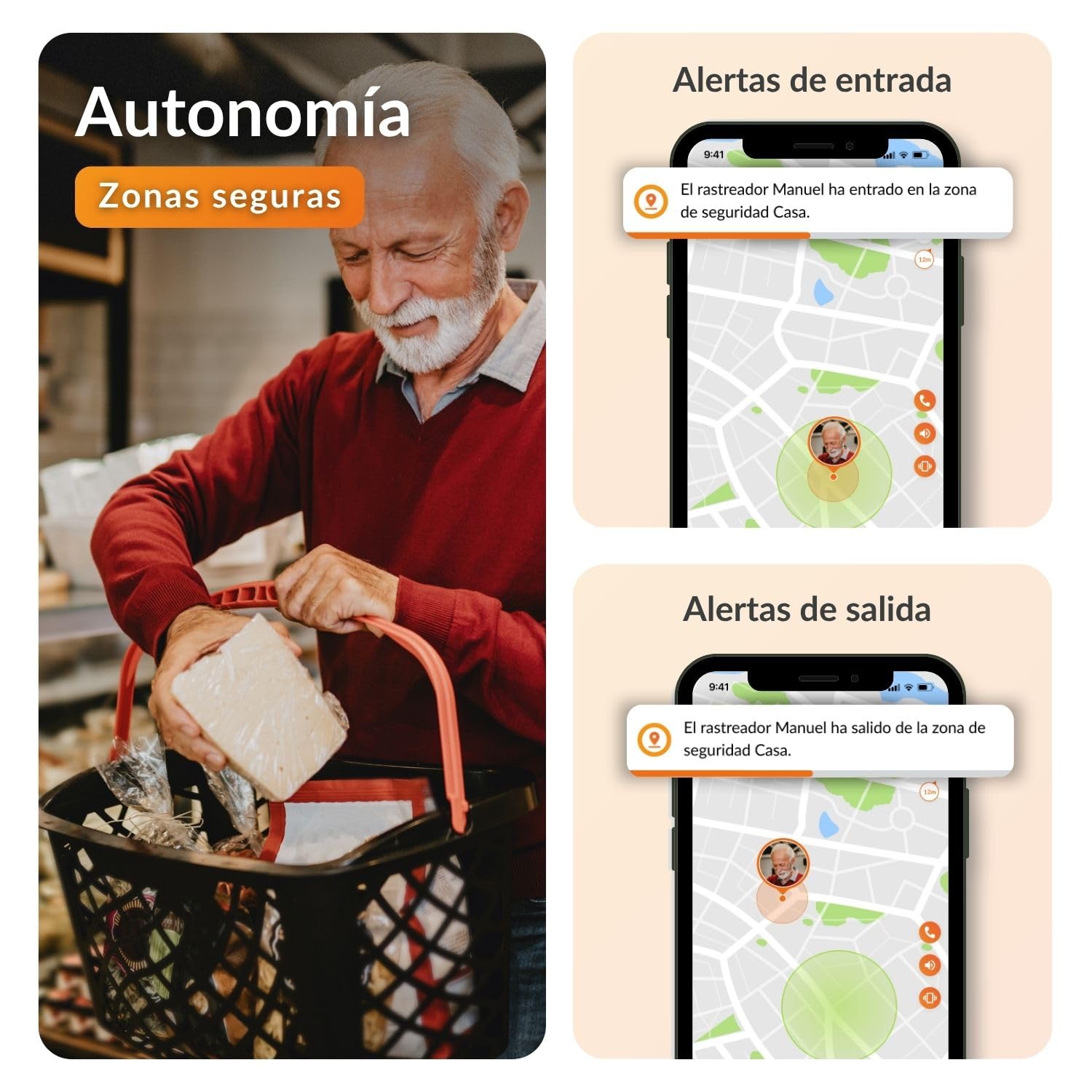 Weenect - GPS para Personas Mayores | Sin límite de Distancia | 7 días de autonomía | Botón de Alerta | Teléfono de urgencia | 2G | Funciona con suscripción