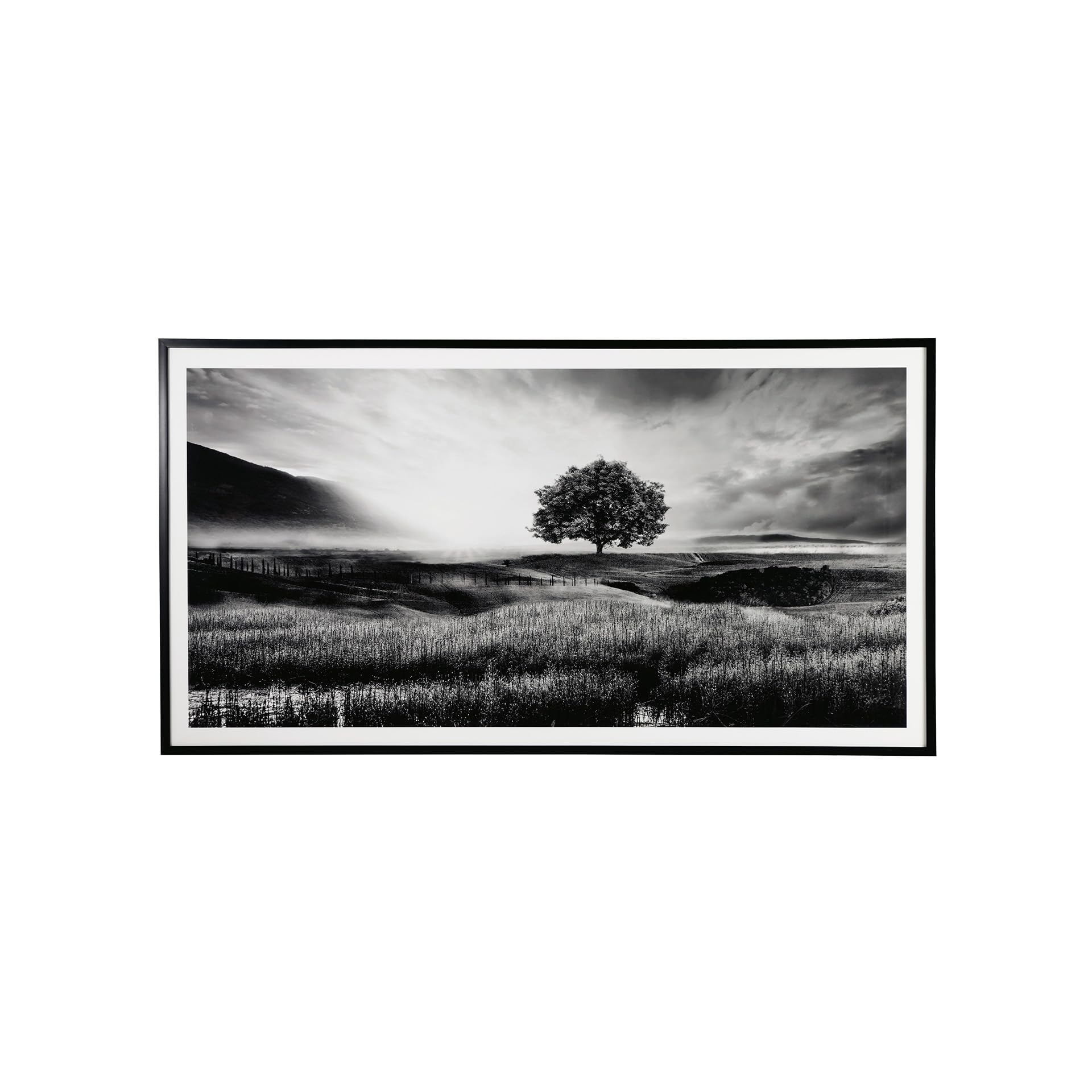 Signature Design by Ashley Deborland Modern Framed Pasture Print Wall Art 87 x 46 Inches, Black & White