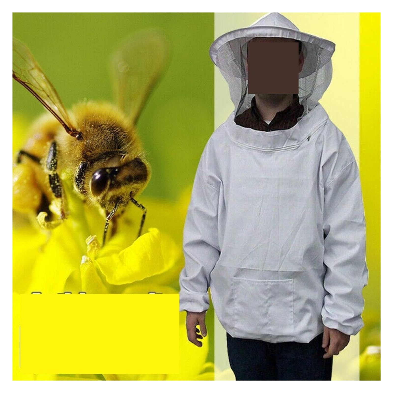 Siamese Beekeeping Suit Bee Clothes Half Jacket Bee-Keeping Suit with Hat Bee-Bite Protection