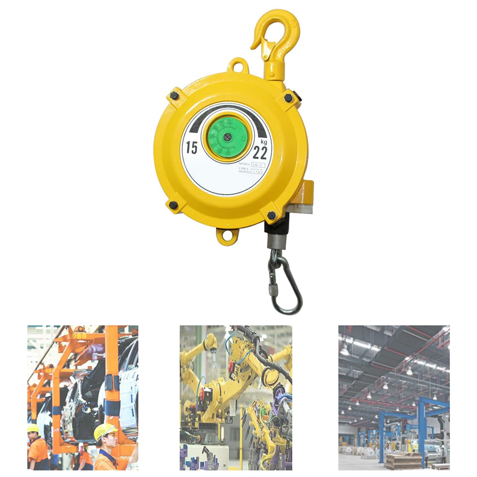 HYQOUKLR Telescopic Spring Balancer, Retractable Spring Balancer With 1.5m Wire Rope And Hook Multiple Load Capacities(15-22kg)