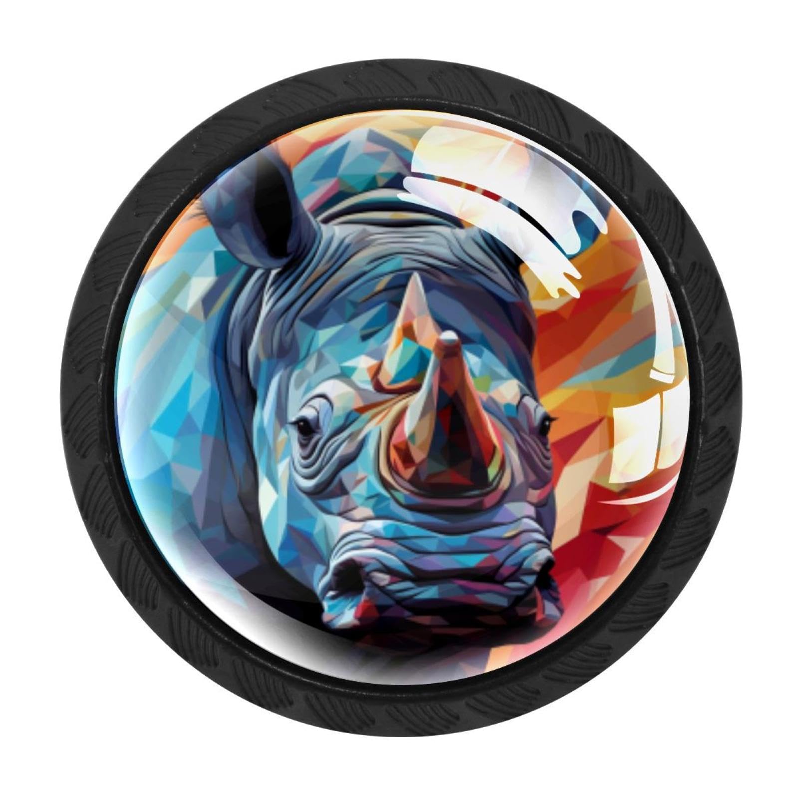 Chenzzzz Multicolored 07 4 Pack Rhinoceros Kitchen Cabinet Knobs Drawer Knobs Dresser Knobs Matte Black Zinc Knobs Drawer Pulls Door Knobs Dresser Drawer Handles Knobs For Dresser Drawers