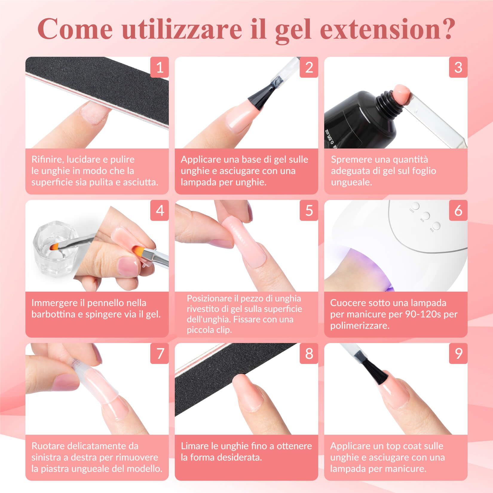 Phoenixy Kit Unghie Gel Completo 14 Colori 15 ML Gel Ricostruzione Bianco Nero Nudo Pink Kit Ricostruzione Unghie U V/LED Regalo per Donna
